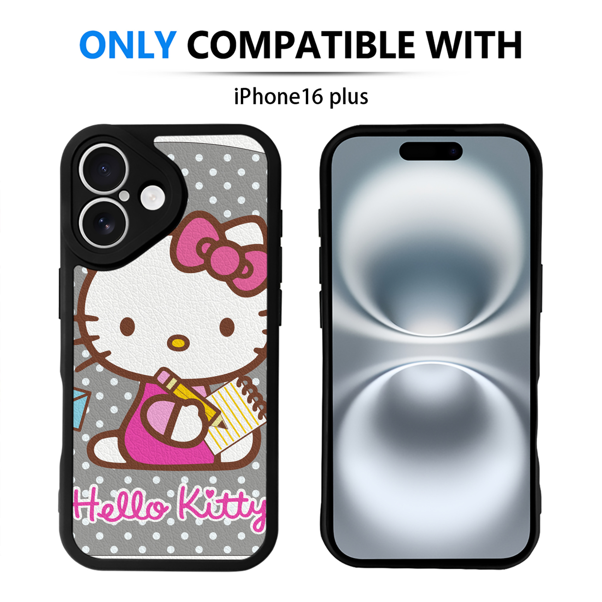 （画像用） Hello Kitty ハローキティ 【iPhone 16シリーズ対応】シリコンスマホケース（レザー調） 材質：シリコン
